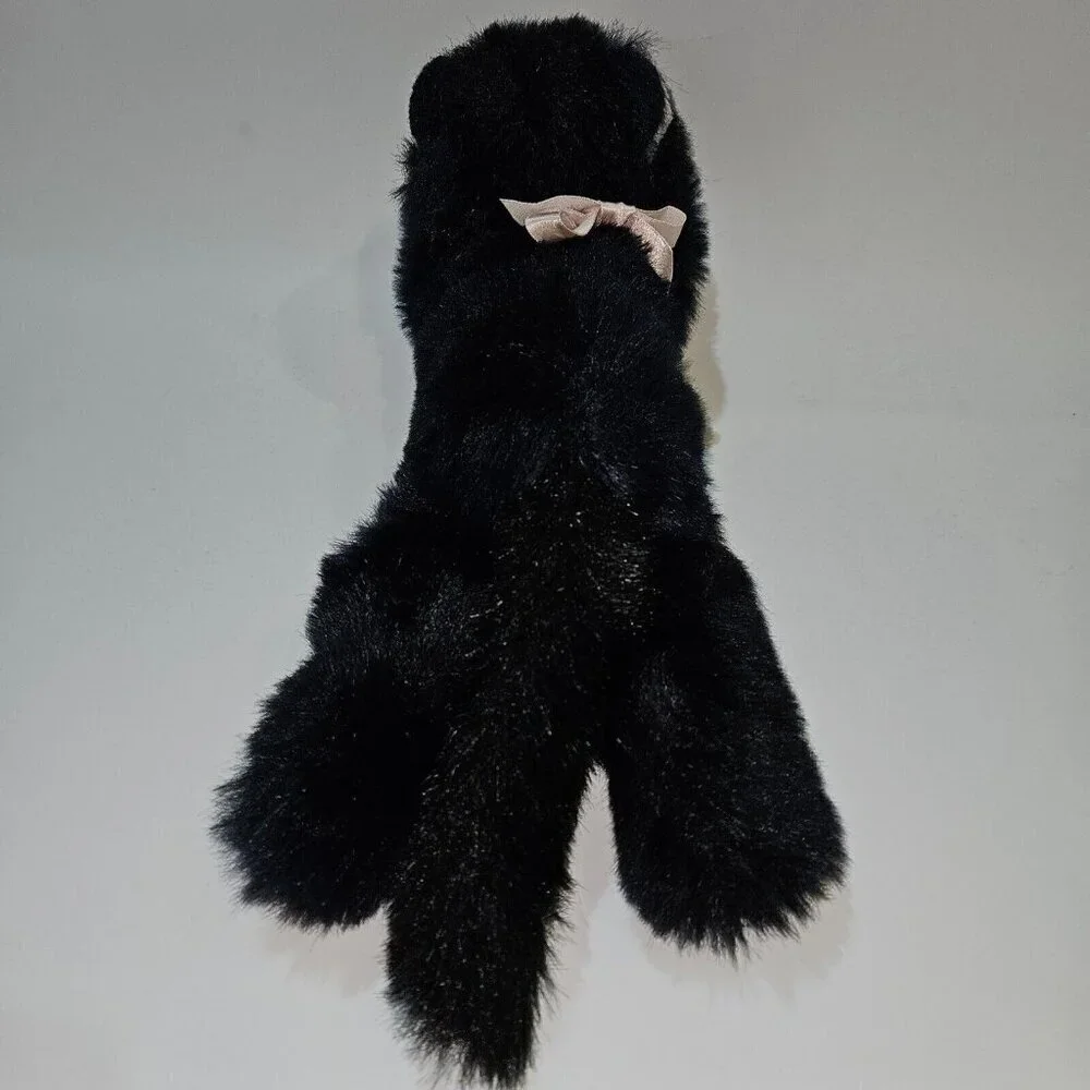 VTG Just Friends Black White Kitty Cat Plush Pink Bow 14